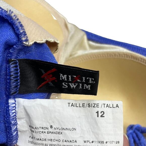 00s Blue Tankini Top Size 12 Mix It Swim - Picture 7 of 8